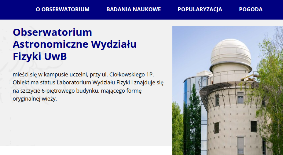 Obserwatorium Astronomiczne - nowe laboratorium