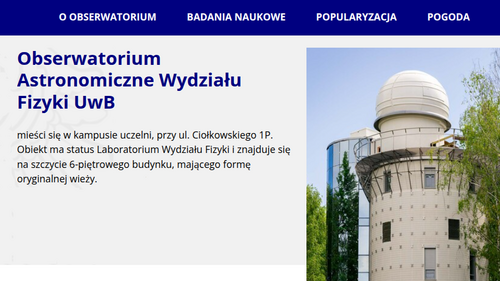 Obserwatorium Astronomiczne - nowe laboratorium